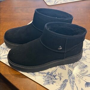 Ladies Black Suede Ankle Boots From Skechers